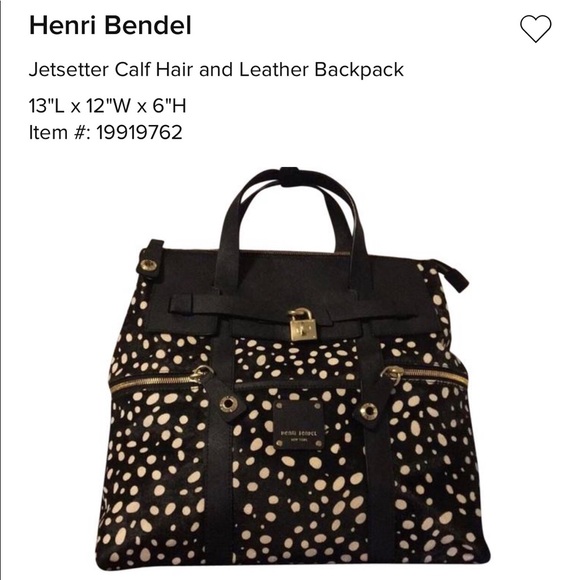 henri bendel Handbags - Henri Bendel Calf jet setter convertible bag.